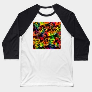 Vivid Psychedelic Hippy Tie Dye Baseball T-Shirt